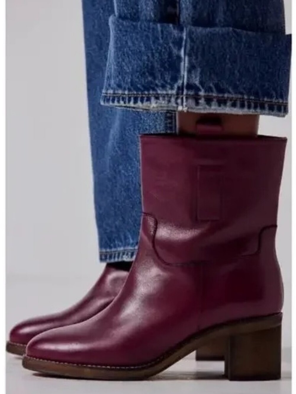 Free People Tabby Ankle Boot In burgundy Purple Sz 38/US8